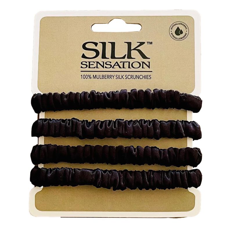 Silk Sensation Small Silk Scrunchies - 4pk image number 0